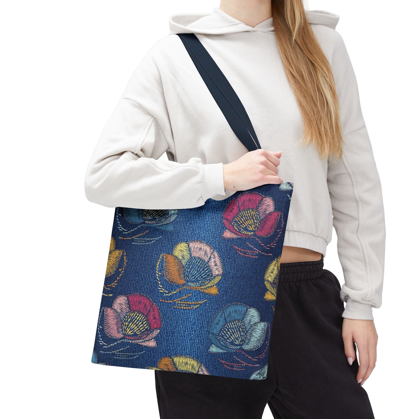 Denim Fabric Imitation Print Unisex Canvas Bag Poly Spun 3 Sizes Tote Bag 165
