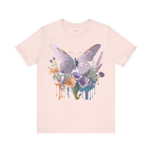 Butterfly Graphic Unisex Cotton Bella+Canvas Tee with Art Design n07