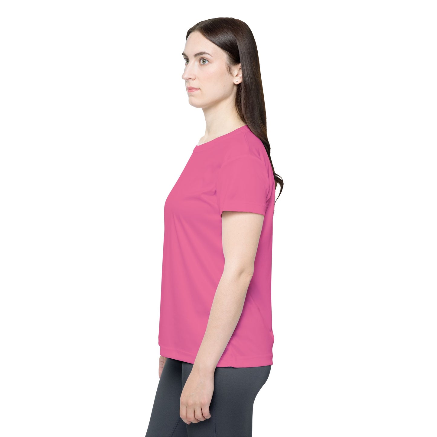 Rose Kiss Today Pink Women's Sports Jersey Short Sleeves 100% Poly Solid Pink Color Print Athletic Tee