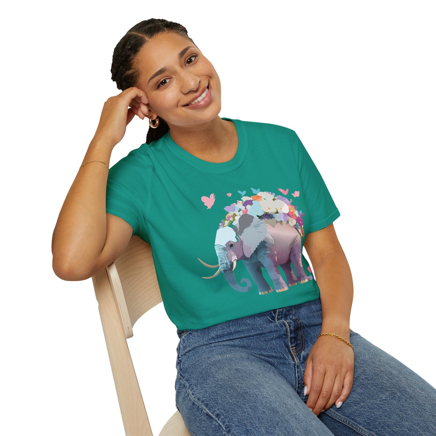 Elephant Graphic T Shirt Unisex Cotton Softstyle Tee Gildan 64000 Elephant Design For Animal Lovers