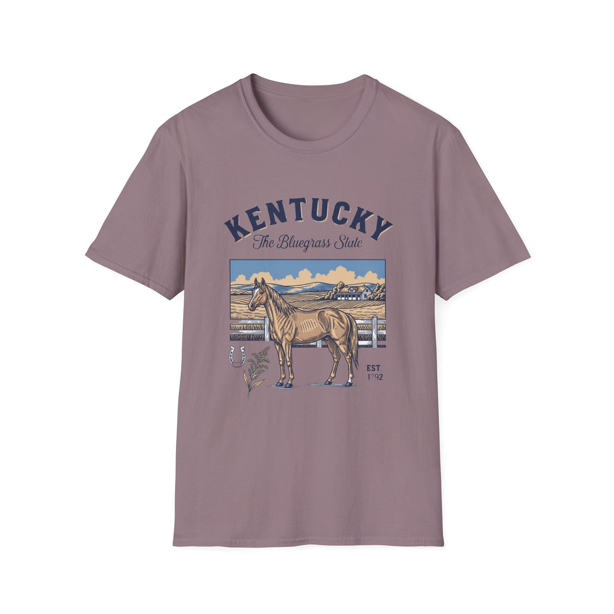 Kentucky Horse Vintage Graphic T-Shirt — The Bluegrass State Travel Tourist Graphic Tee Unisex 100 Cotton Gildan T-Shirt
