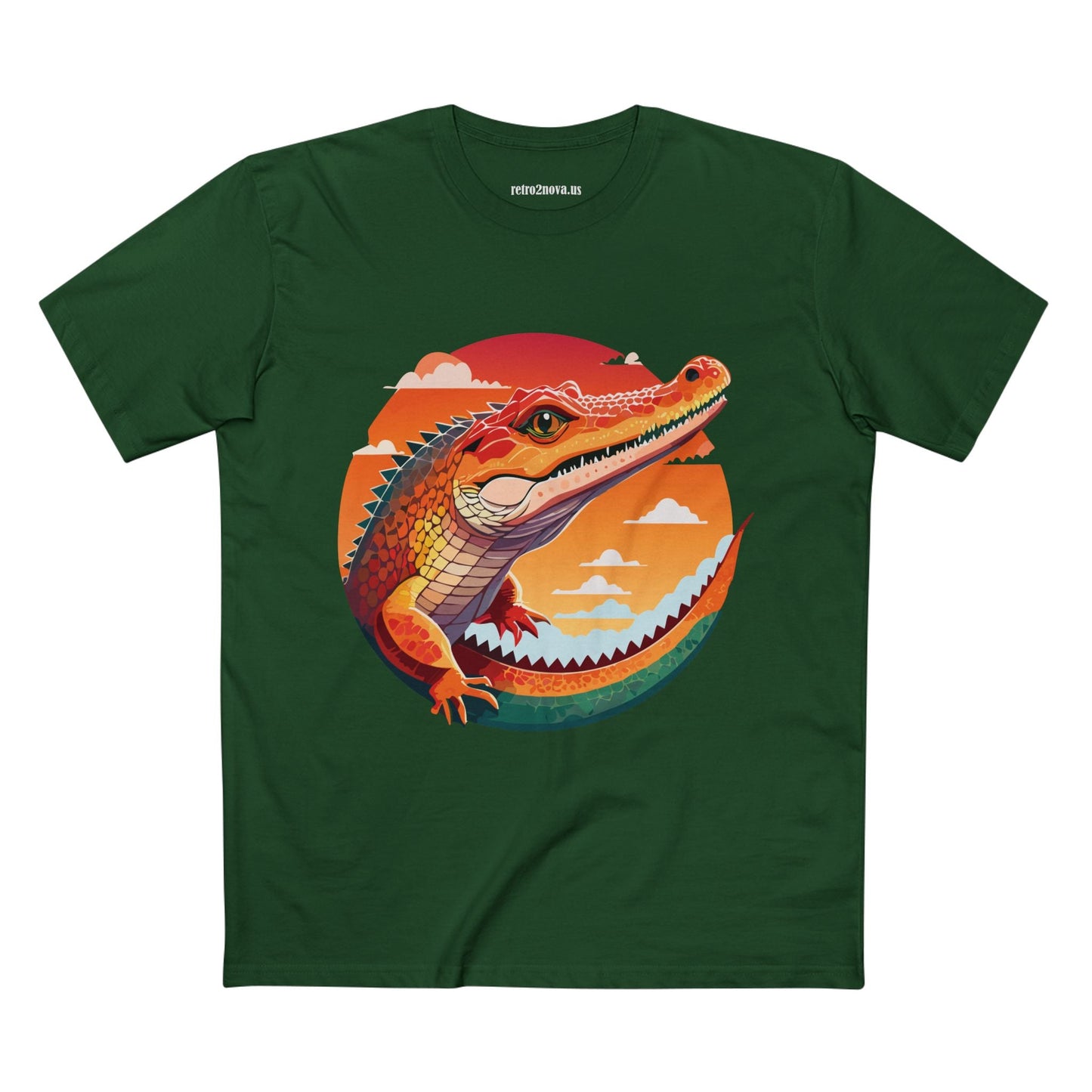 Unisex Crocodile Shirt With Original Art Design Premium Cotton Tee From Retro2Nova Art Collection Soft Breathable Graphic