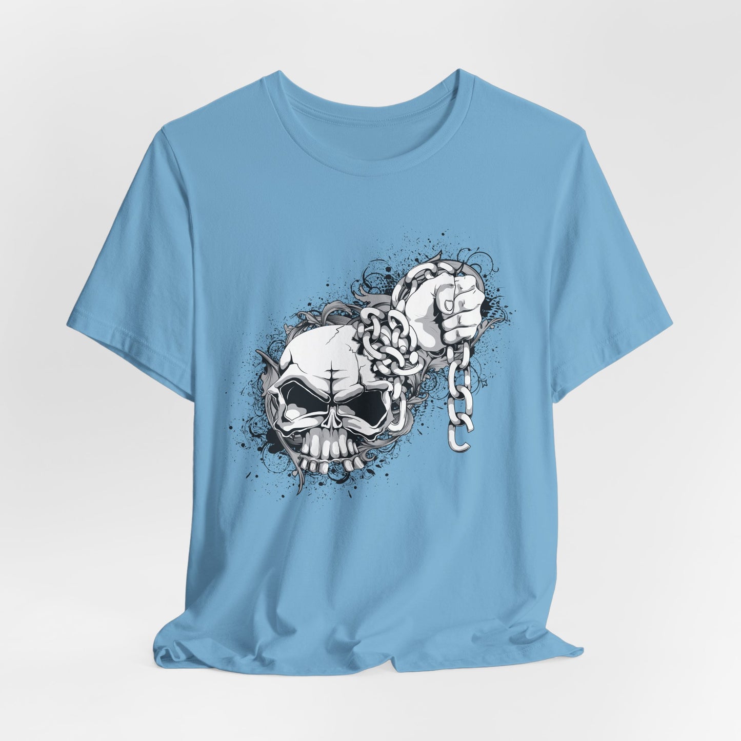 Chain Skull Graphic Design Tee, Skull Shirt, Vintage Tees, Art Design T-Shirt, Vintage Graphic Tee, Art Shirts with Skulls