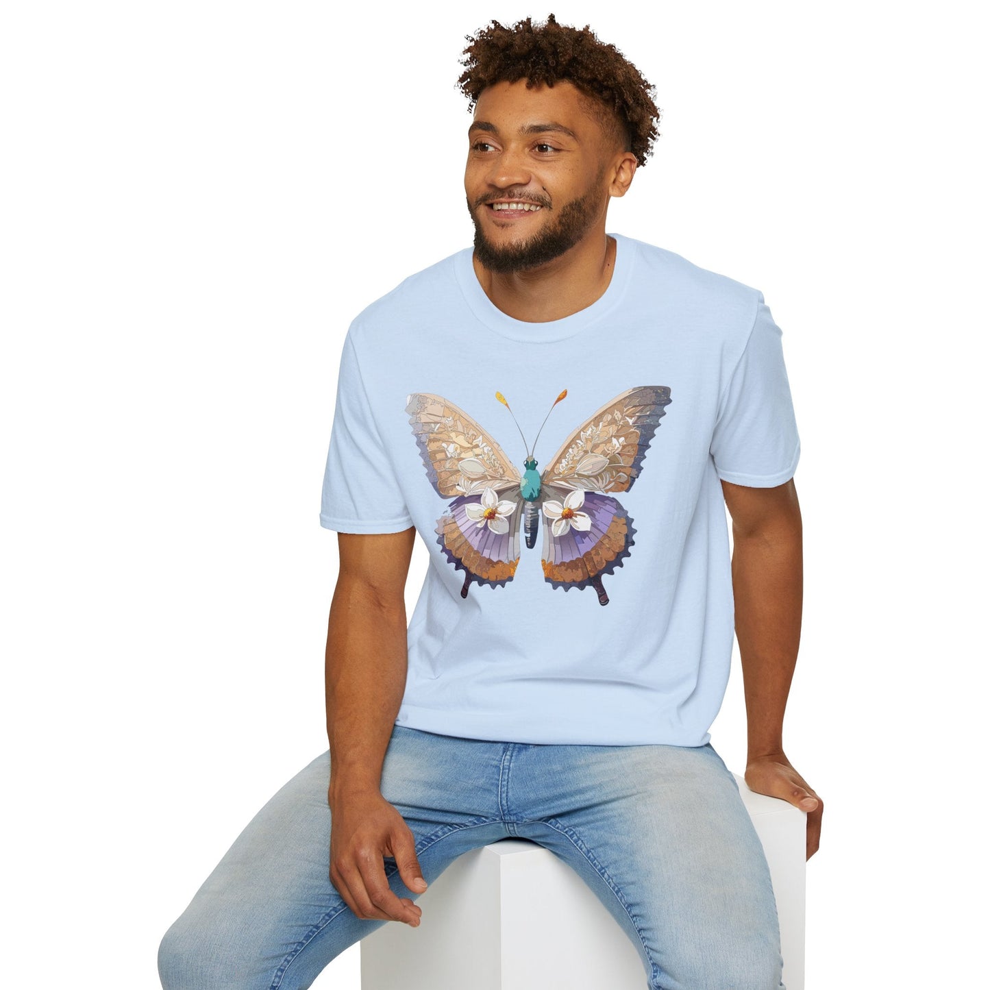 Butterfly Shirt Unisex T Shirt With Monarch Design Softstyle Gildan 64000 100 Percent Cotton Tee