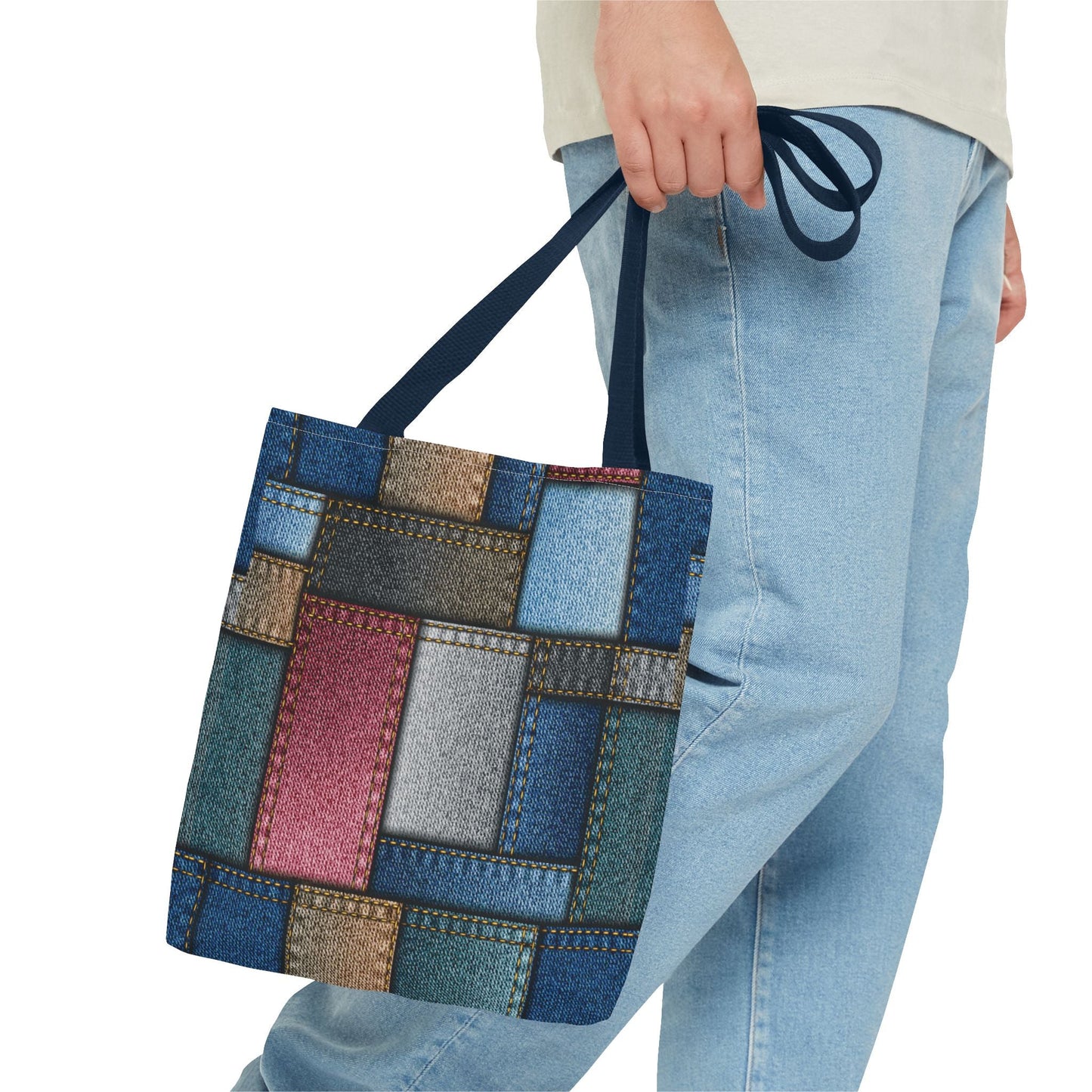 Denim Canvas Bag, Tote Bag Denim Printify