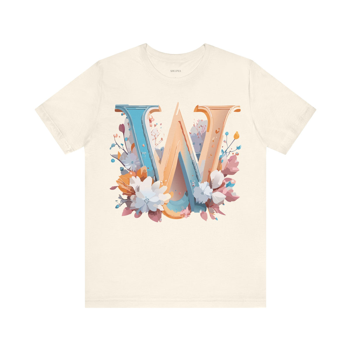 Letter W Graphic Unisex Cotton Bella+Canvas Tee with Art Letter Design