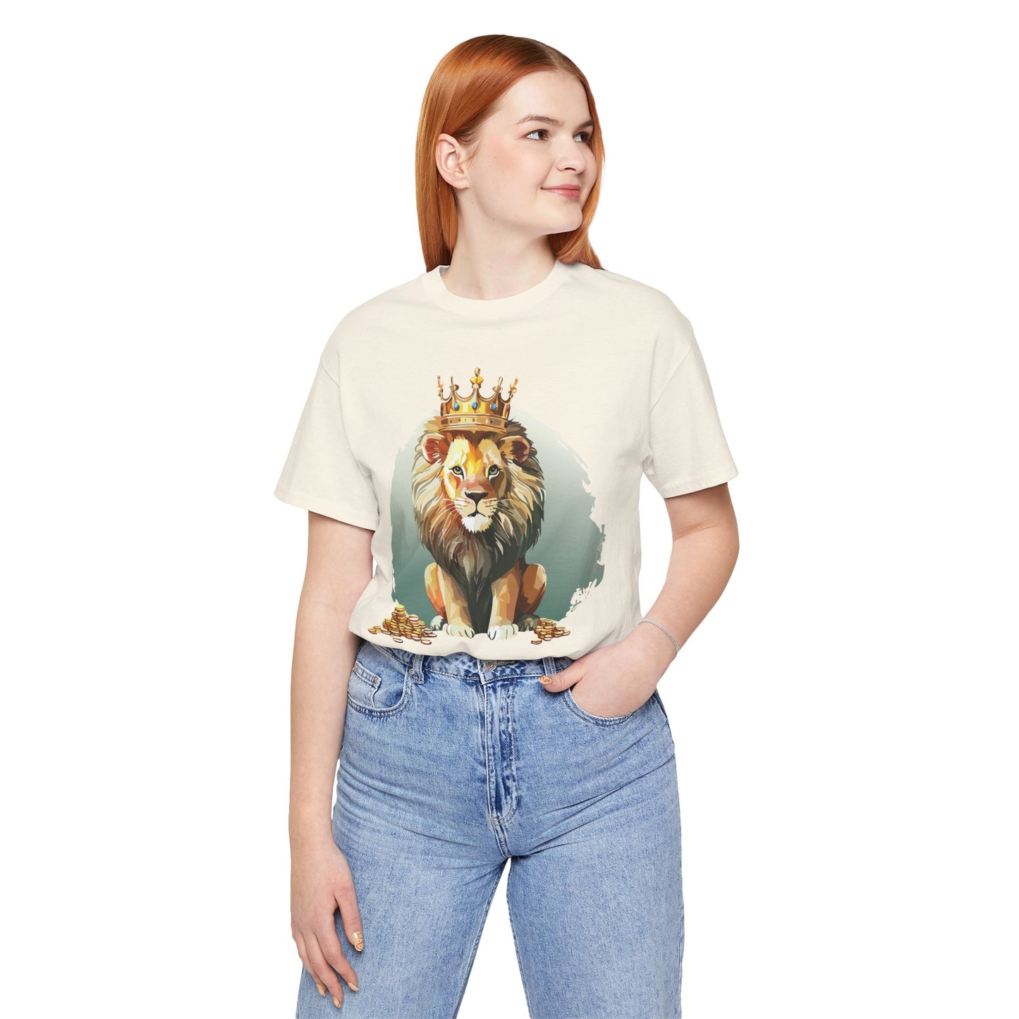 Regal Lion Short Sleeve Tee, Animal Shirt, Lion Tee, Unisex Top, Birthday Gift, Shirt with Animal design