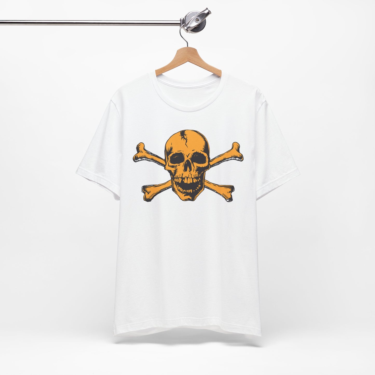 Orange Skull Graphic Design Tee, Skull Shirt, Vintage Tees, Art Design T-Shirt, Vintage Graphic Tee, Art Shirts with Skulls