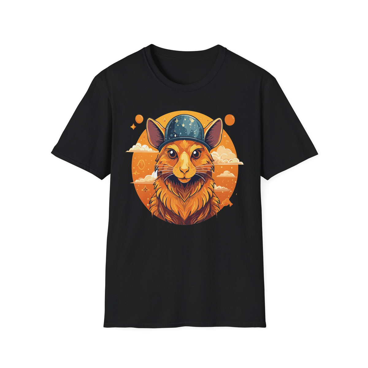 Space Helmet Fox T-Shirt | Retro Sunset Fox Illustration