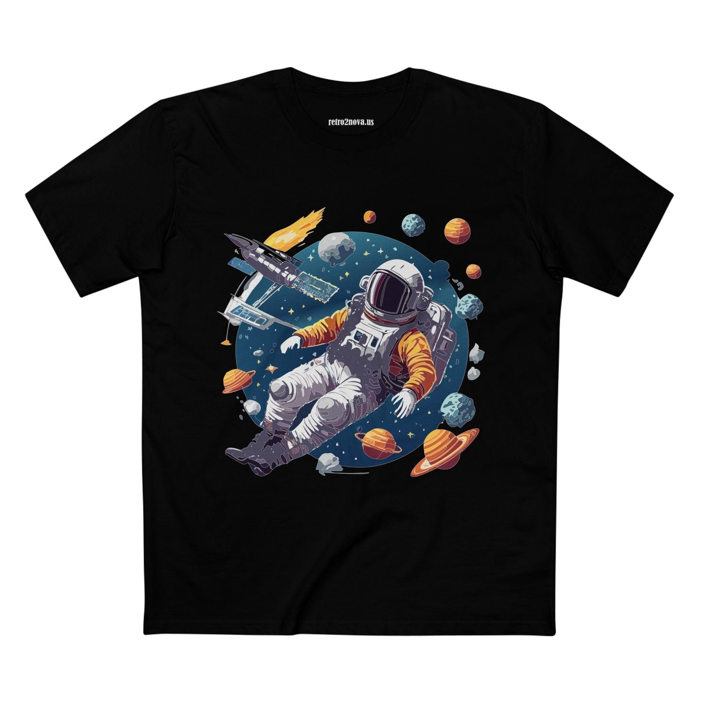 Cosmos Astronaut Shirt Unisex Premium Cotton Tee With Original Art Design By Retro2Nova