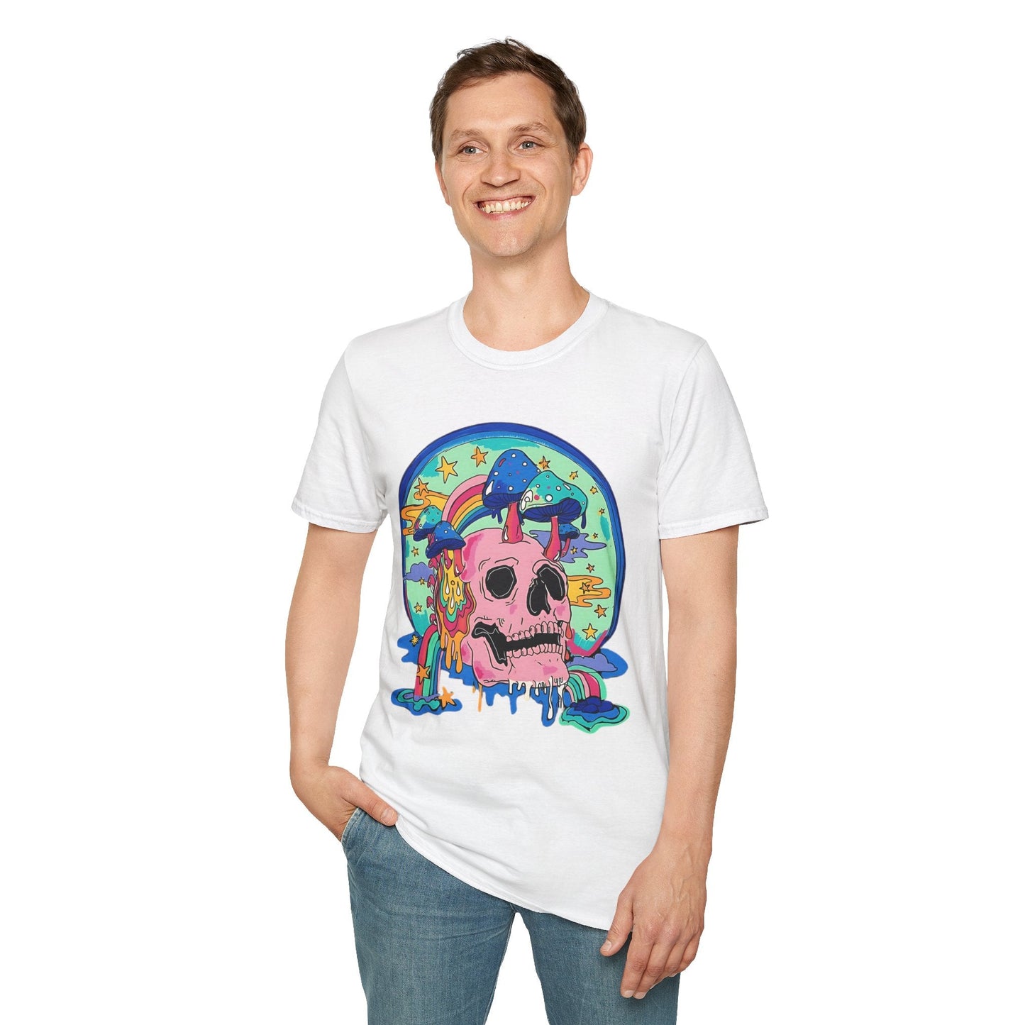 Skull Graphic Tee Unisex Gildan Softstyle 64000 100 Cotton Short Sleeve Shirt Art Design