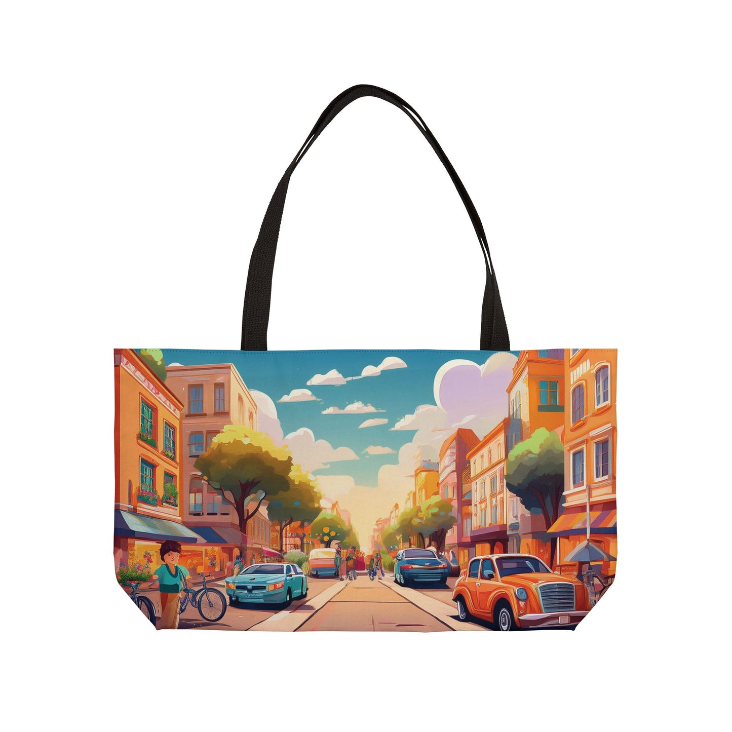 City Street Print Big Bag High-Quality 100% Spun Poly 24x13 Canvas Art Bag C-04
