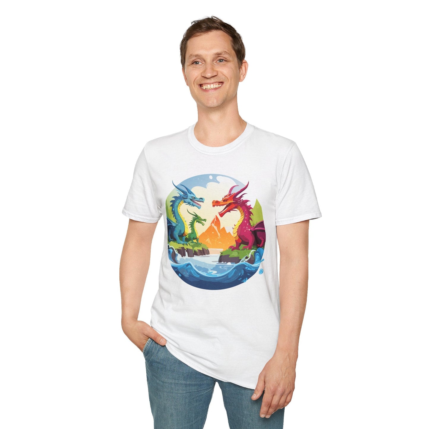 Dragon T Shirt Unisex Dragon Tee 100 Percent Ring Spun Cotton Softstyle Comfort Fit