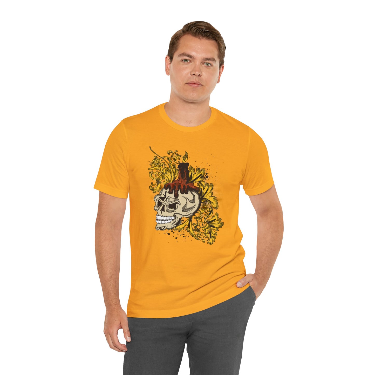 Rock Skull Graphic Design Tee, Skull Shirt, Vintage Tees, Art Design T-Shirt, Vintage Graphic Tee, Art Shirts with Skulls 3