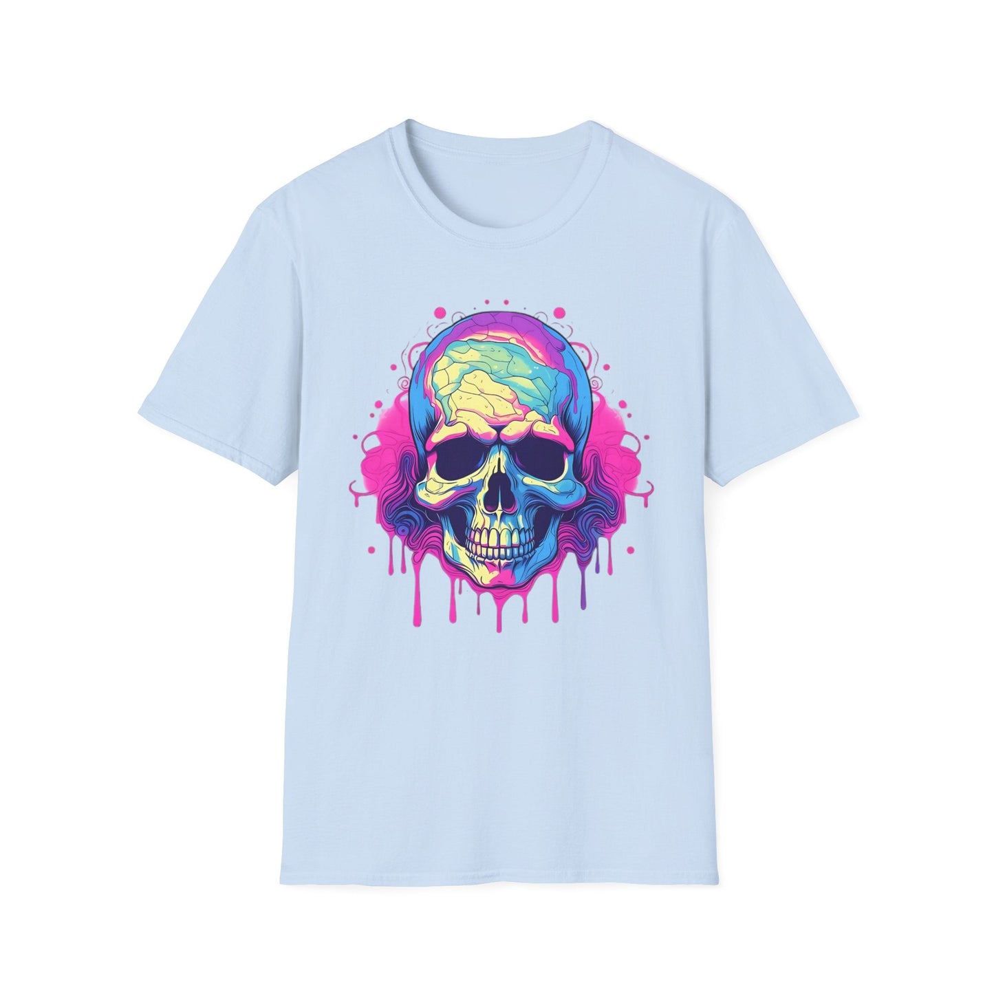 Skull Tee Shirt Unisex Skeleton Design Gildan Softstyle 64000 Ring Spun Cotton Tee