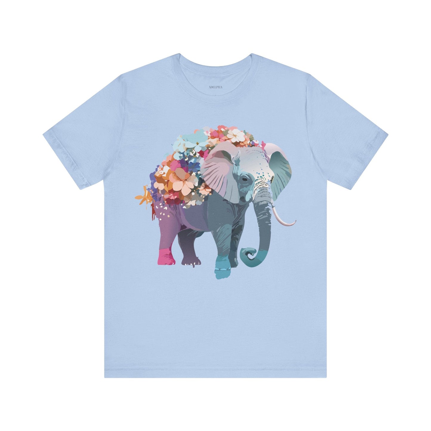 Adelpha Elephant Graphic Tee Unisex Short Sleeve Vintage Inspired Art Design Collection