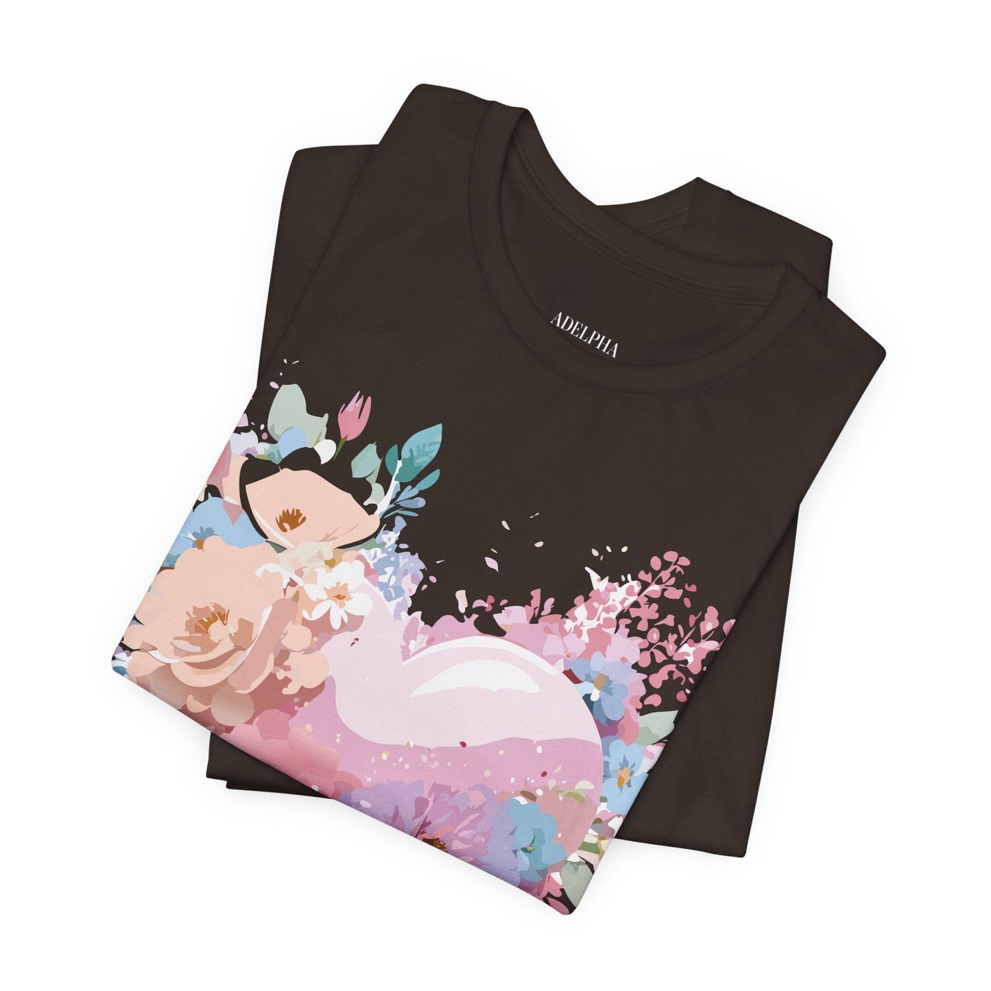 Valentine Day Graphic Unisex 100 Cotton Vintage Artwork with Love and Flower Design Tee 28