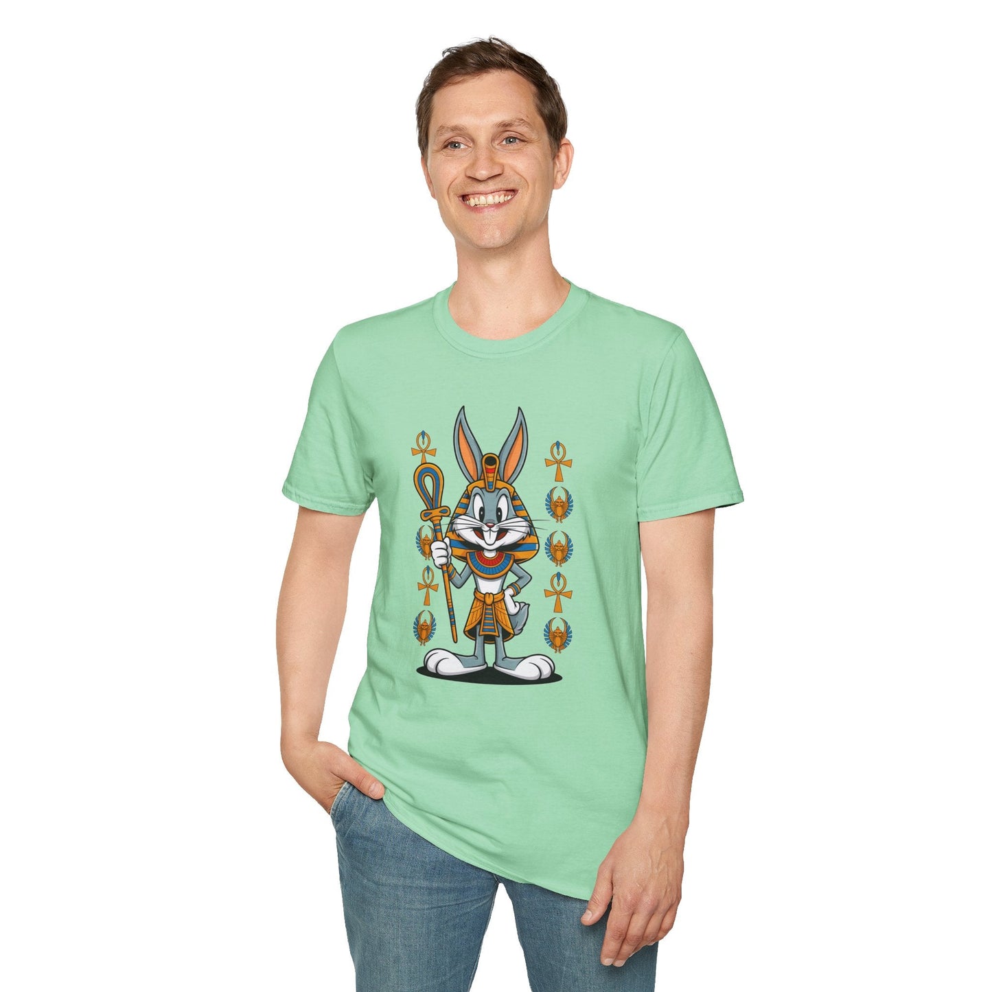 Cartoon Bunny Graphic Unisex Cotton Animal Animation Artwork Design Tee 31