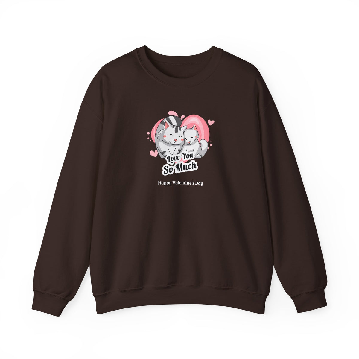 Cat Graphic Valentine's Day Sweatshirt Unisex 50/50 Cotton-Poly Animal Sweatshirt w12