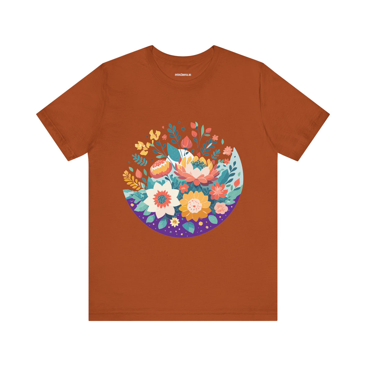 Floral Graphic Unisex Cotton Bella+Canvas Tee with Flowers Design ab101