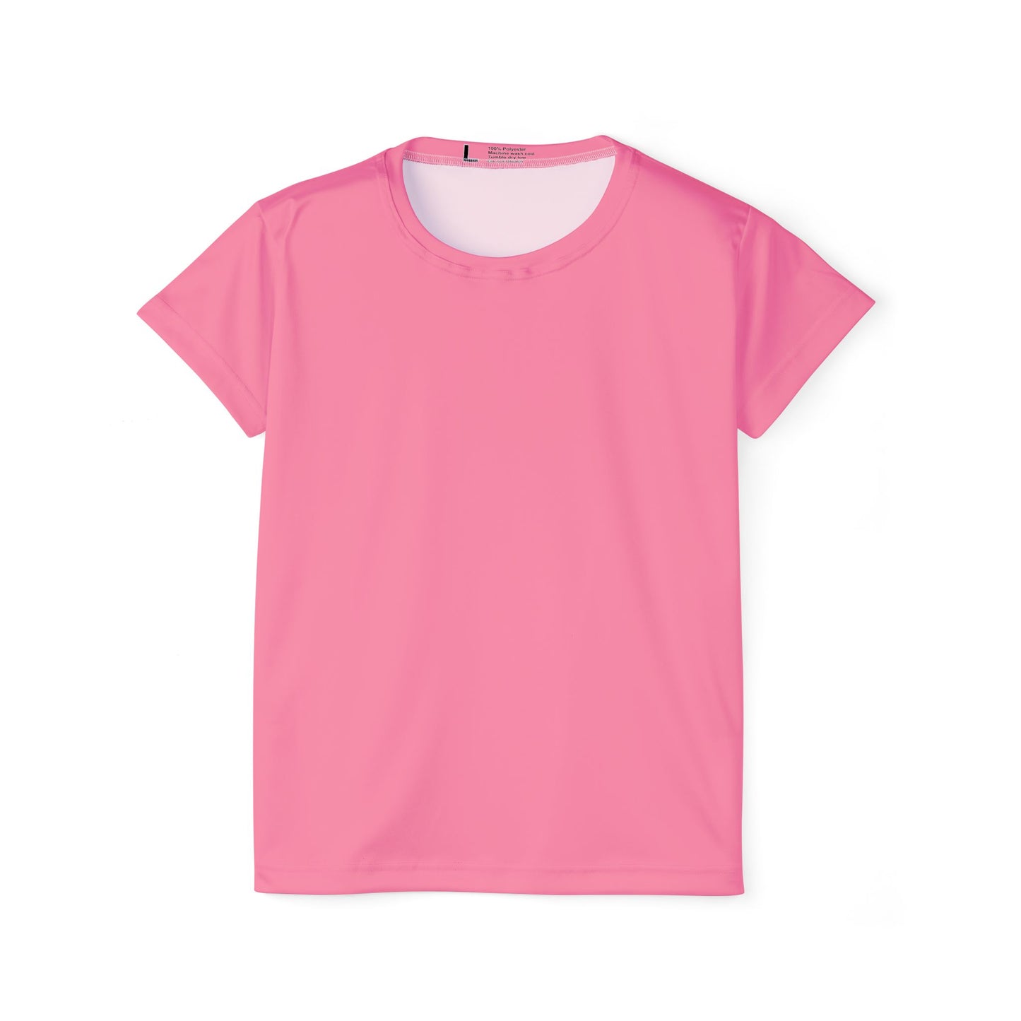 Cotton Candy Pink Women's Sports Jersey Short Sleeves 100% Poly Solid Pink Color Print Athletic Tee