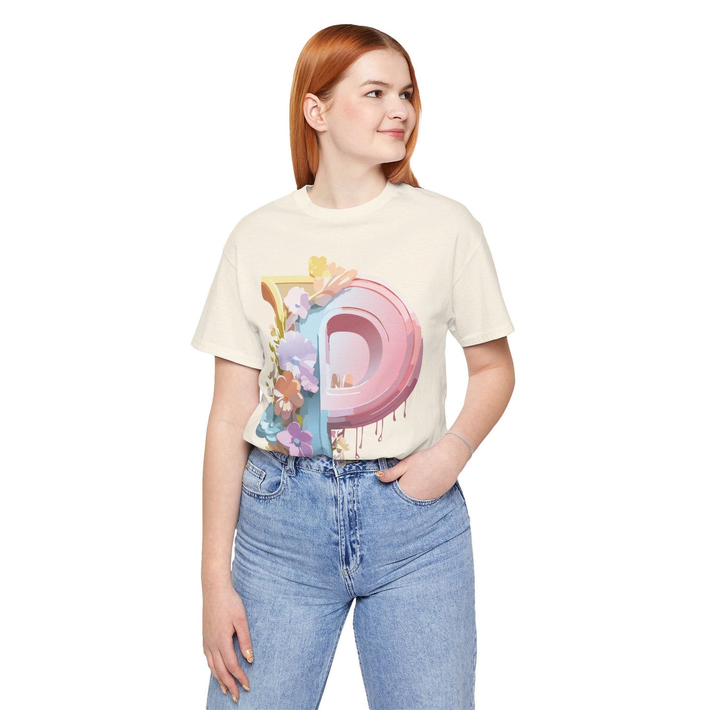 Adelpha Letter P Graphic Tee Unisex Vintage Inspired Art Design Jersey Short Sleeve Shirt
