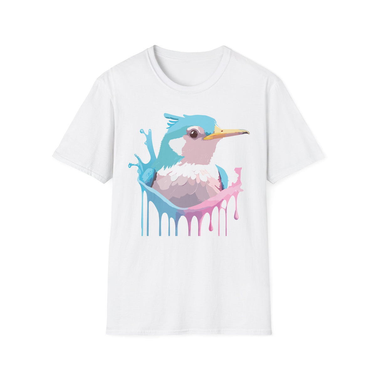 Pastel Hummingbird T-Shirt | Drip Paint Bird Art
