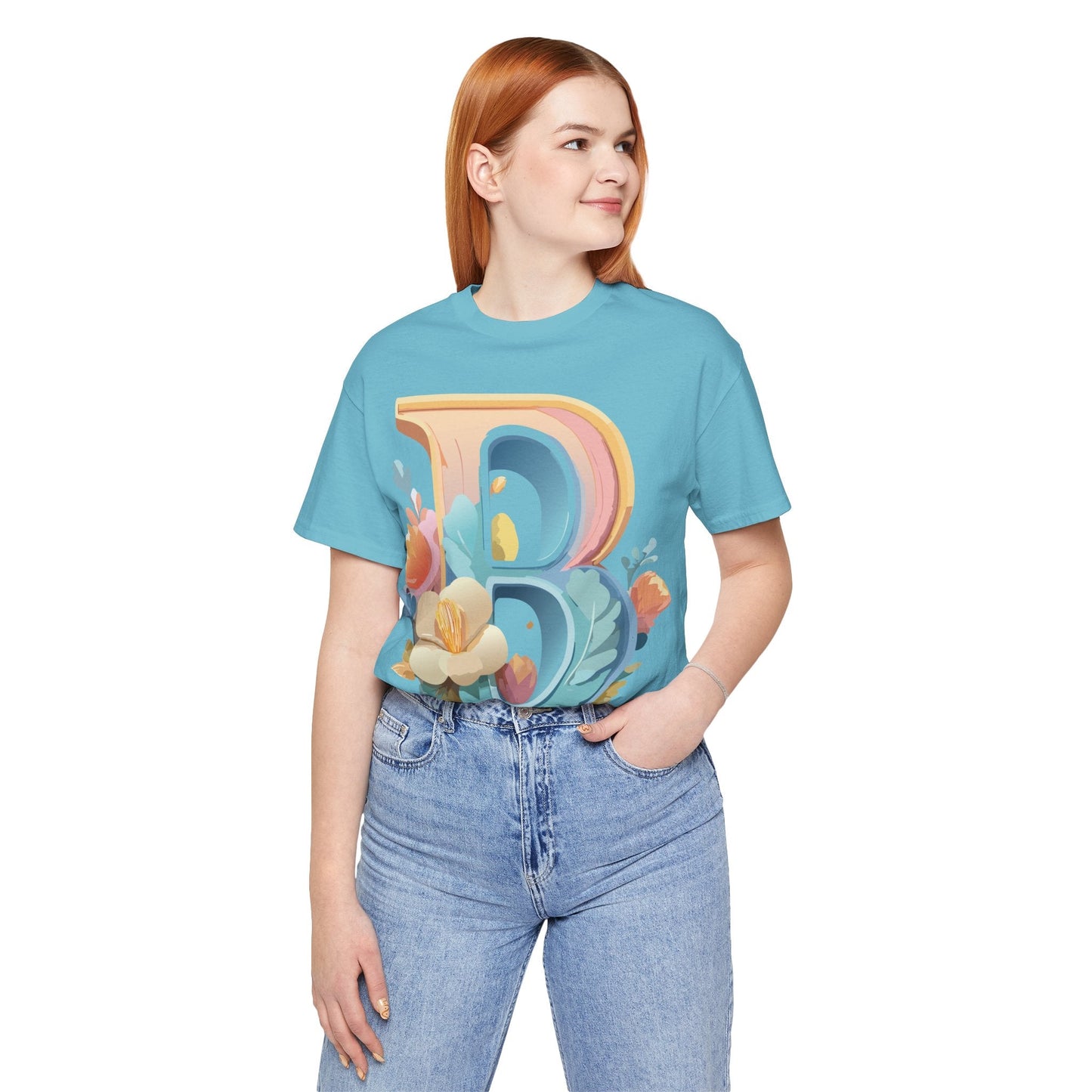 Letter B Graphic Tee Unisex Jersey Short Sleeve Shirt By Adelpha Vintage Artwork