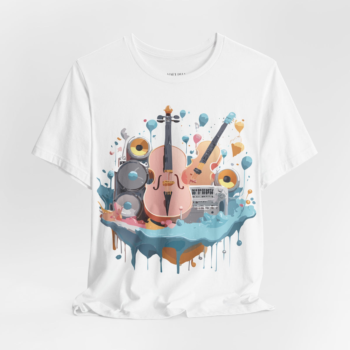 Music Graphic Unisex Cotton Bella+Canvas Tee with Art Design n192