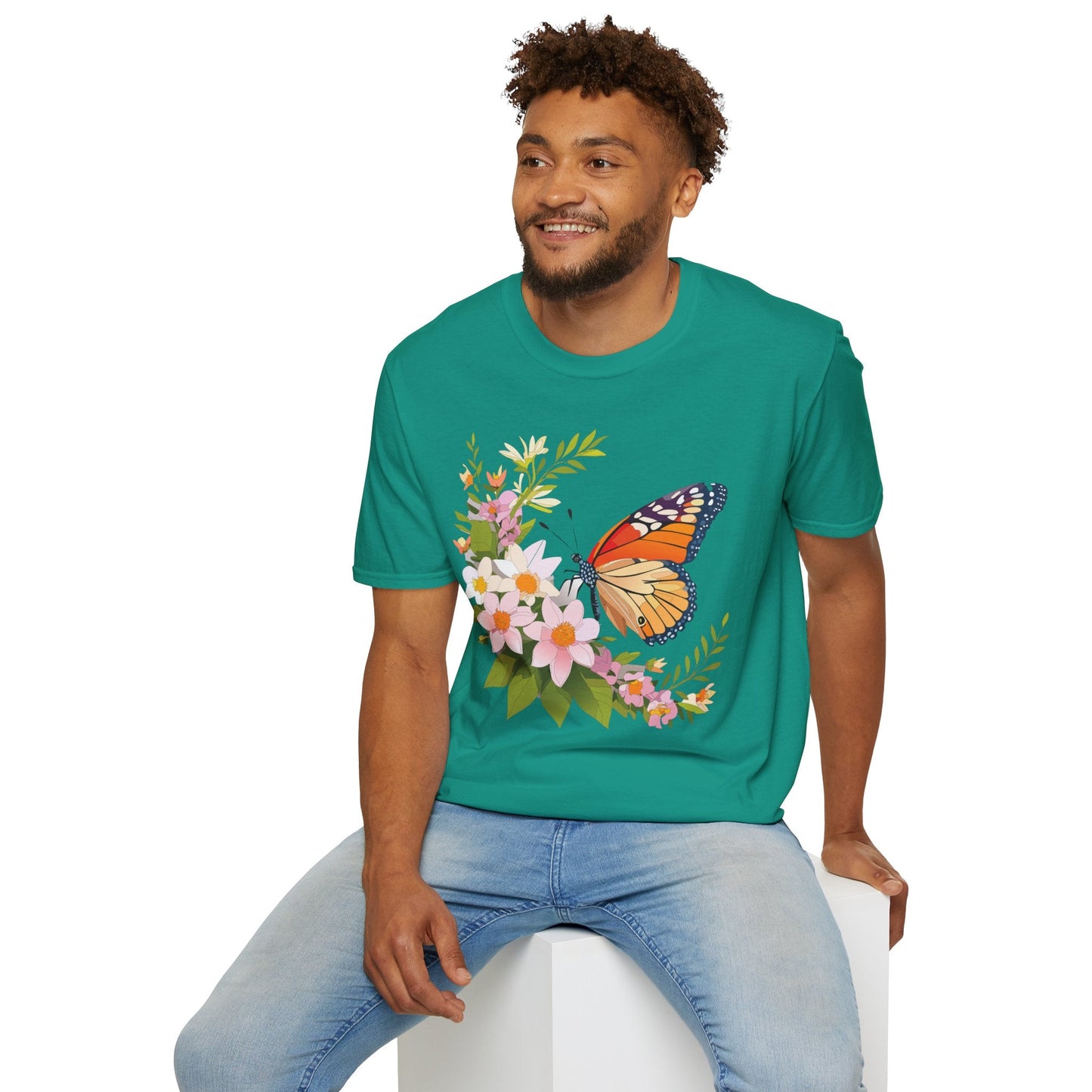 Monarch Butterfly T Shirt Unisex Softstyle Gildan 64000 100 Percent Cotton Tee Breathable