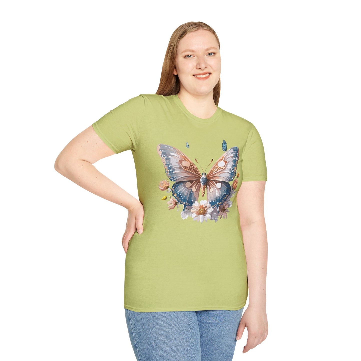 Butterfly Shirt Unisex Monarch Design Gildan 64000 Ring Spun Cotton Softstyle Tee For Comfort
