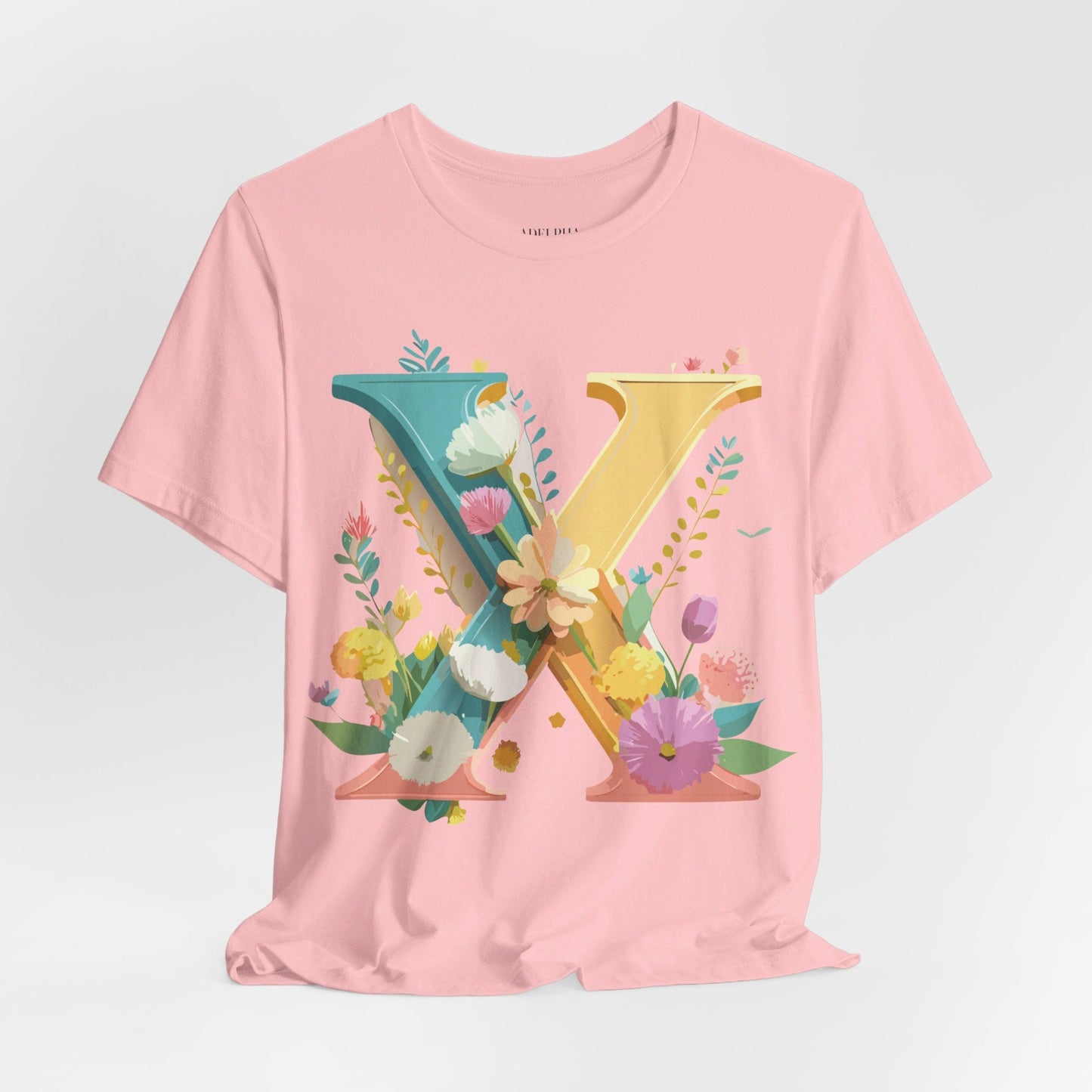 Letter X Shirt Unisex Graphic Tee Premium Vintage Inspired Adelpha Artwork Short Sleeve
