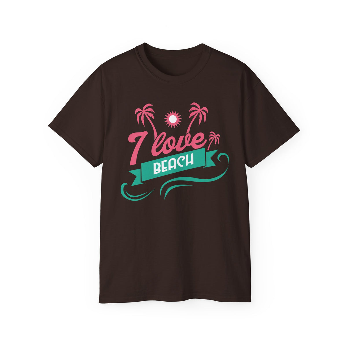 I Love Beach T-Shirt | Palm Trees Sun Waves Graphic Tee