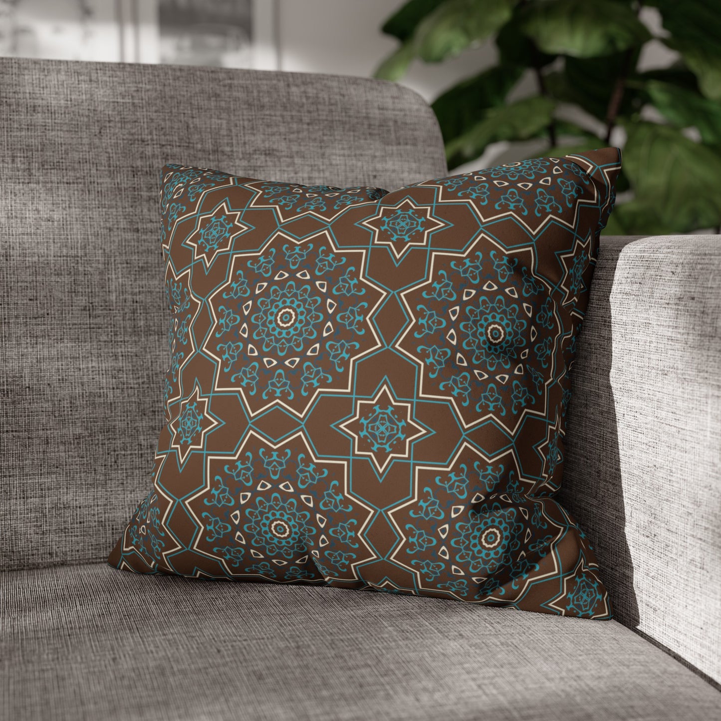 Faux Suede Pillowcase with Ornament