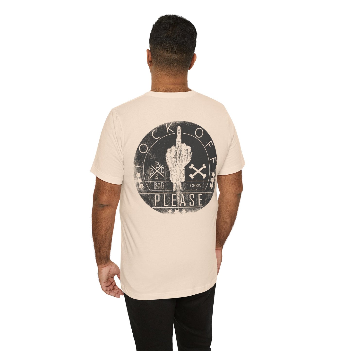 Middle Finger Skull Graphic Design Unisex Cotton T-Shirt A-11