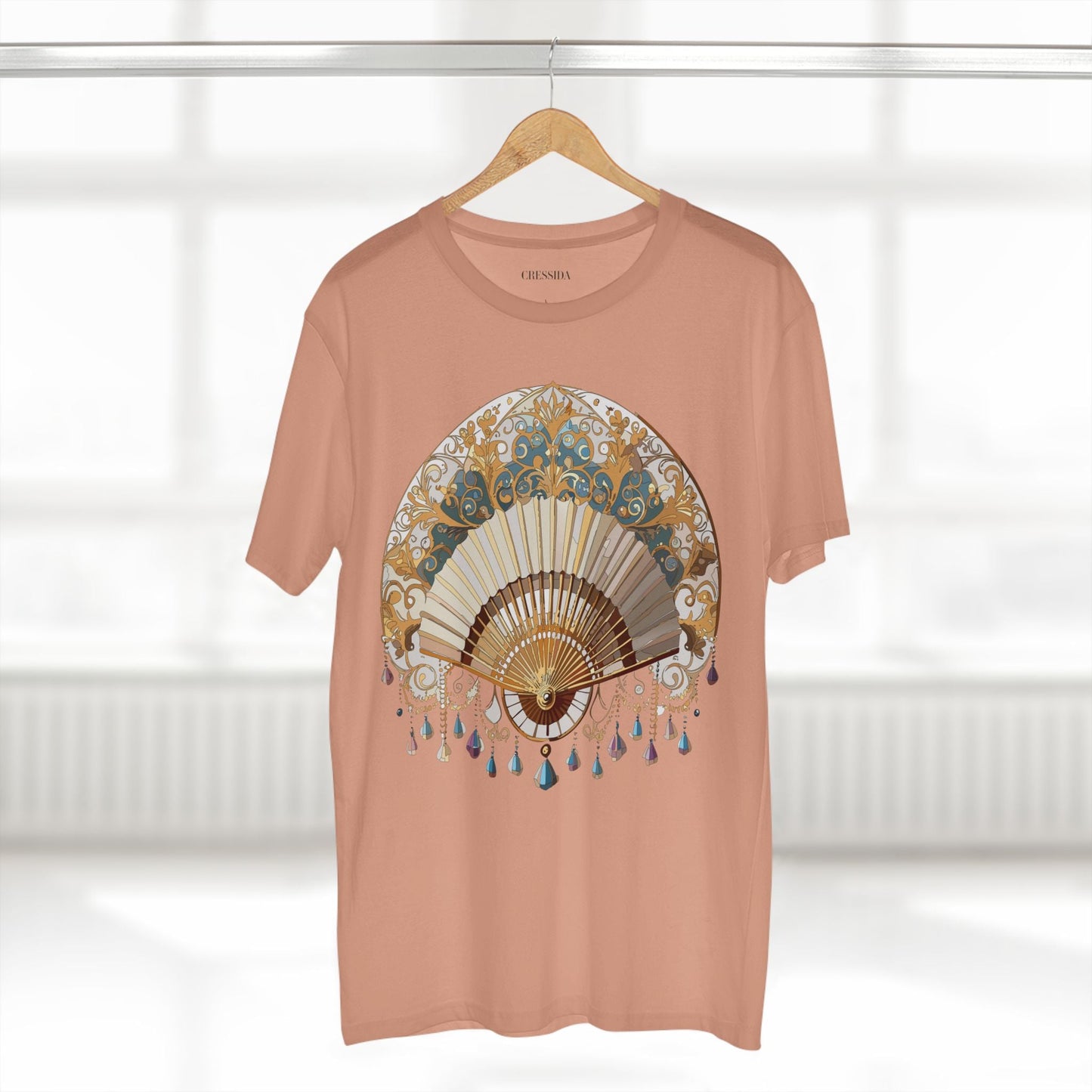 Antique Fan Graphic Design T-Shirt Unisex 100 Cotton Floral Carnival Artwork Tee 23