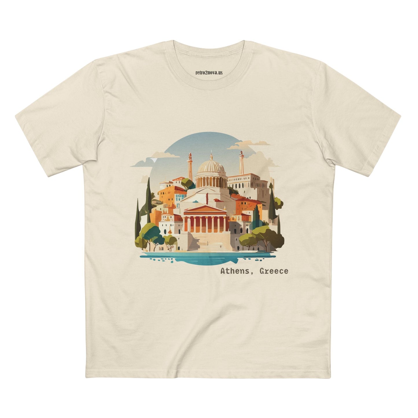 Greece Travel Shirt Unisex Premium Cotton Tee With Original Art Design From Retro2Nova