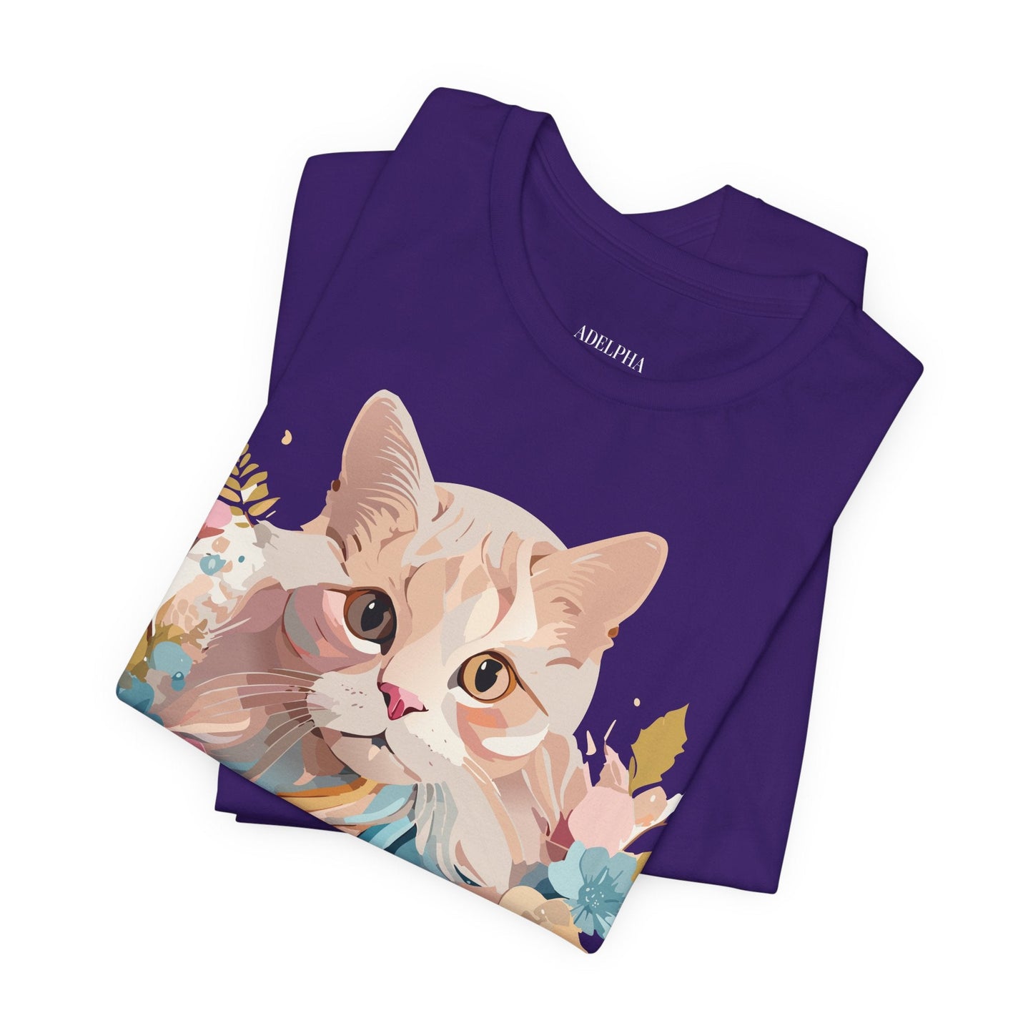Cat Graphic Tee Unisex Short Sleeve Shirt With Adelpha Vintage Artwork
