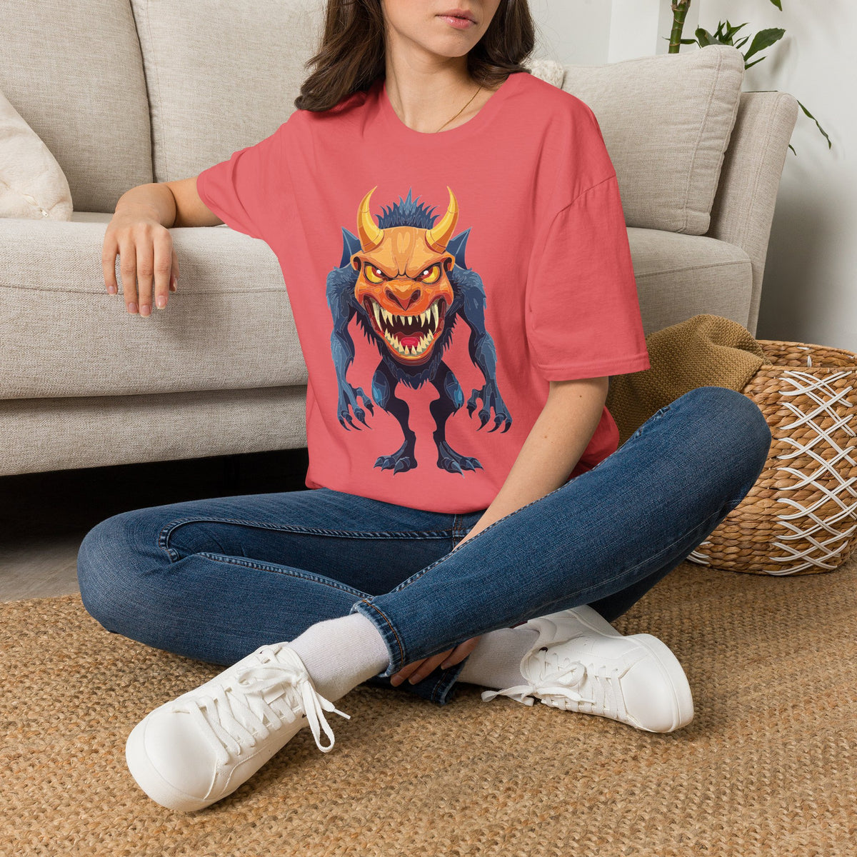 Demon Monster Graphic T-Shirt Cartoon Graphic Tee Unisex 100 Cotton Gildan T-Shirt