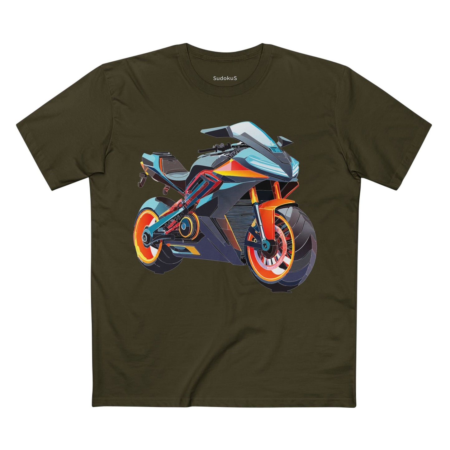 Moto Bike Graphic Unisex 100 Cotton Staple Tee 28
