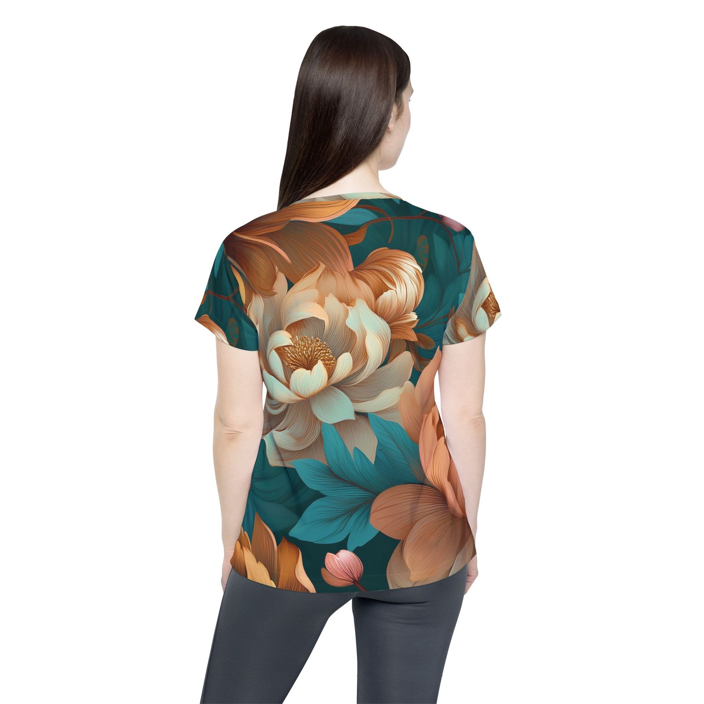 Women Poly T-Shirt with Floral Print