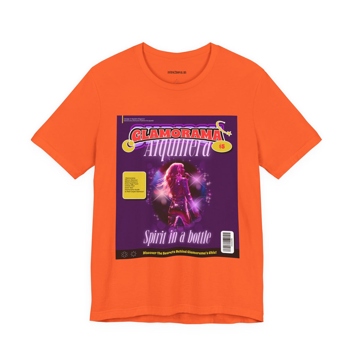 Magazine Cover Graphic Unisex Cotton Bella+Canvas Tee with Retro Poster ab26