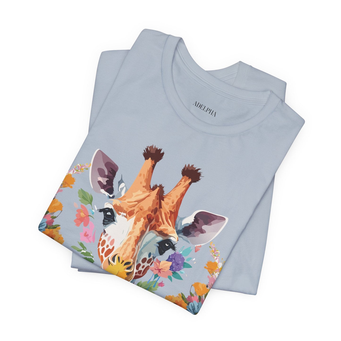 Giraffe Graphic Tee By Adelpha Unisex Short Sleeve Vintage Inspired Art Shirt Premium Quality