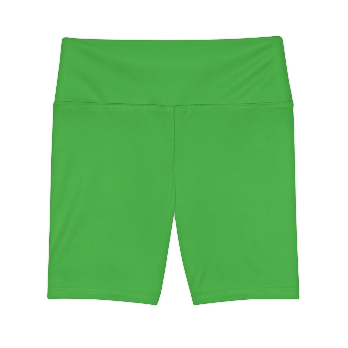 Kelly Green High-Waist Women's Workout Shorts — Comfortable Active Bike Shorts for Yoga & Gym