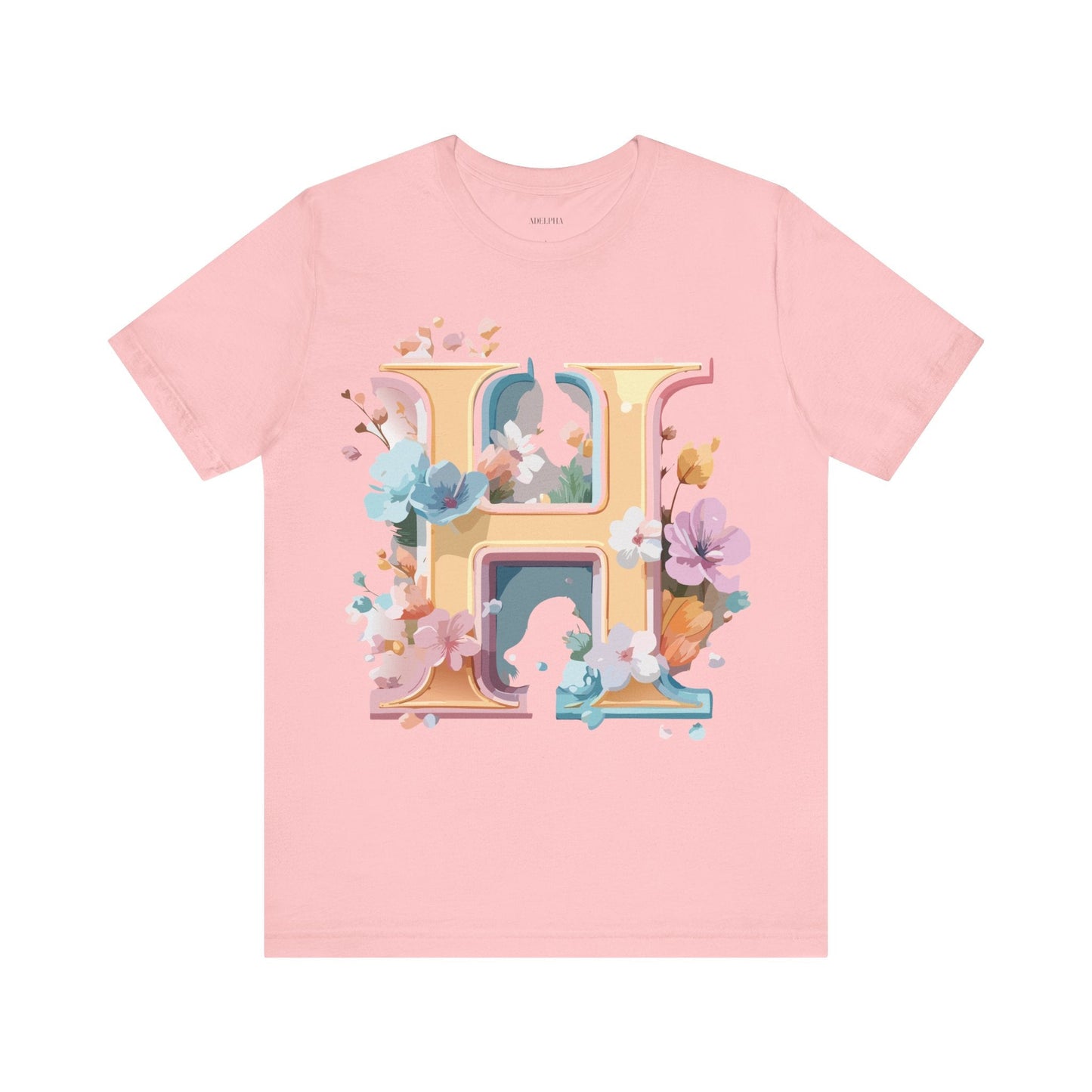 Adelpha Letter H Graphic Tee Unisex Jersey Short Sleeve Vintage Inspired Art Design Shirt