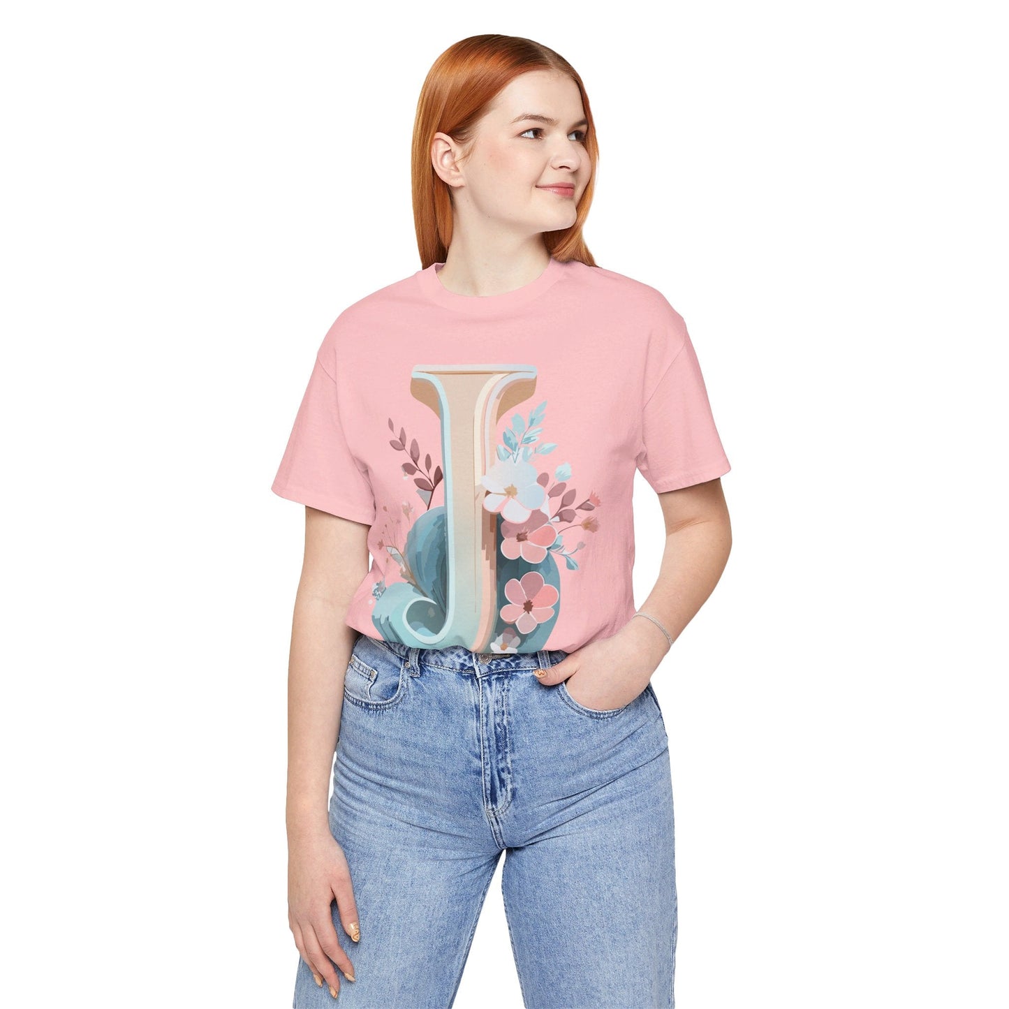 Letter J Shirt Graphic Tee For Unisex Style By Adelpha Vintage Inspired Art Tee Design