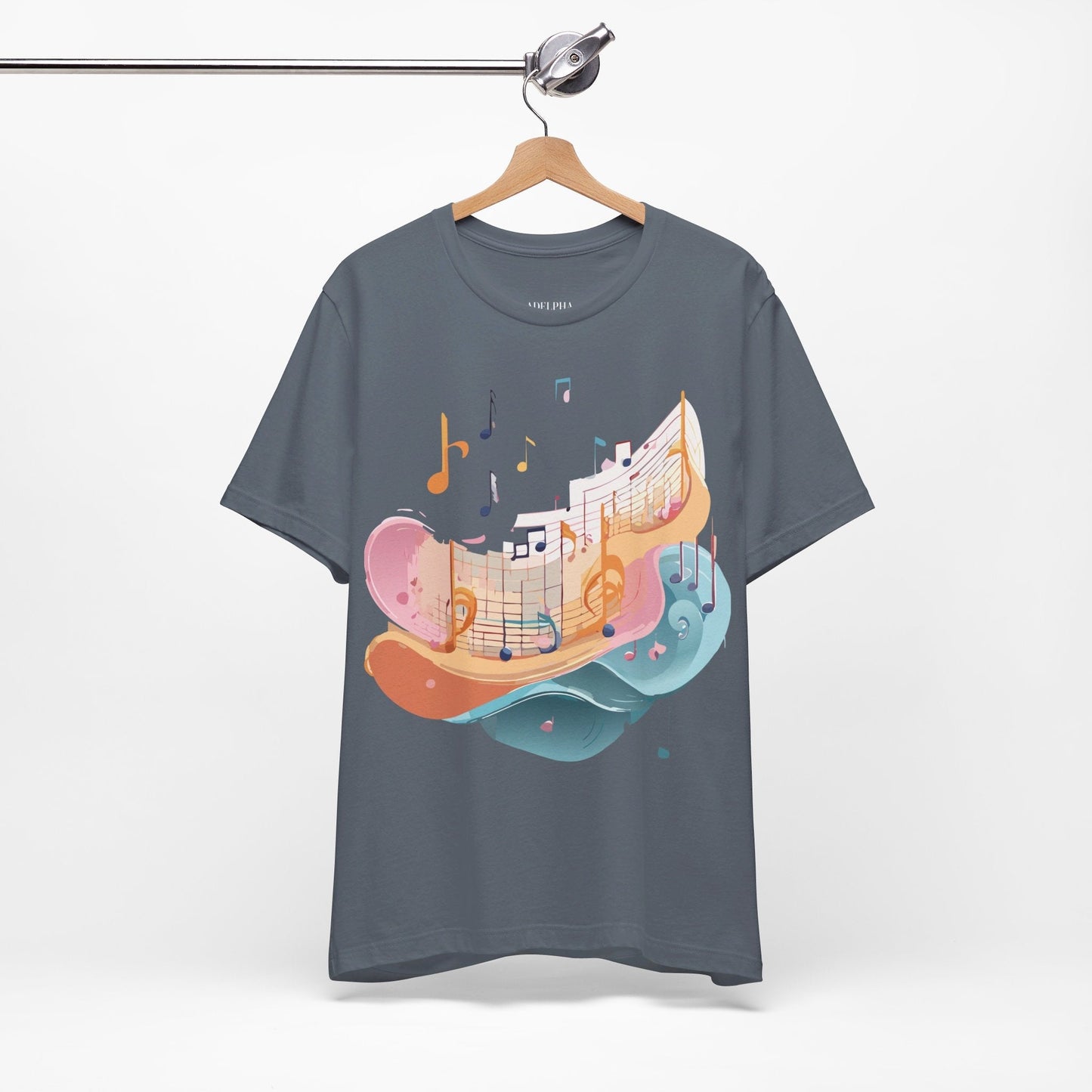 Music Graphic Unisex 100 Cotton Vintage Art with Musical Elements Tee 27