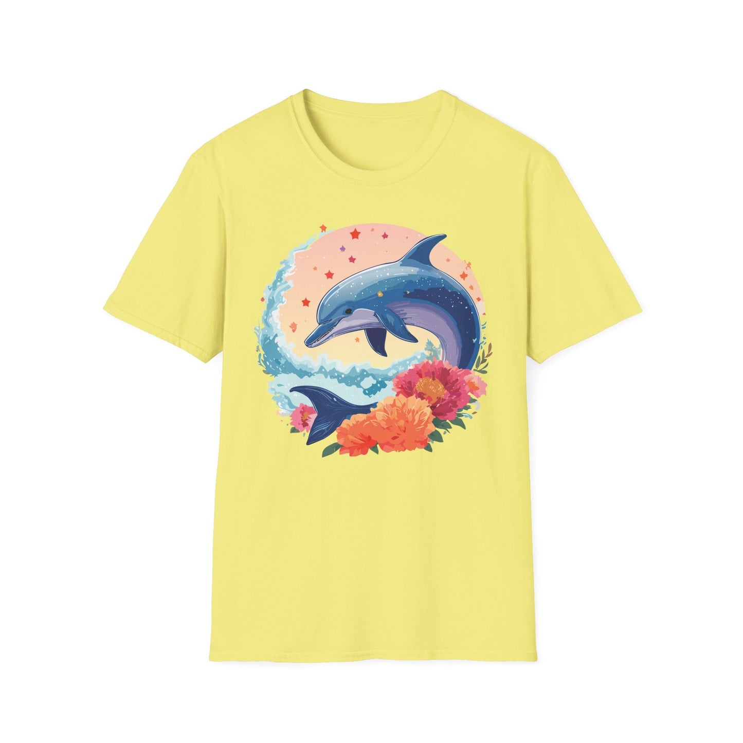 Dolphin Shirts Unisex Tee 100 Percent Ring Spun Cotton Gildan Softstyle 64000 For Everyday Comfort