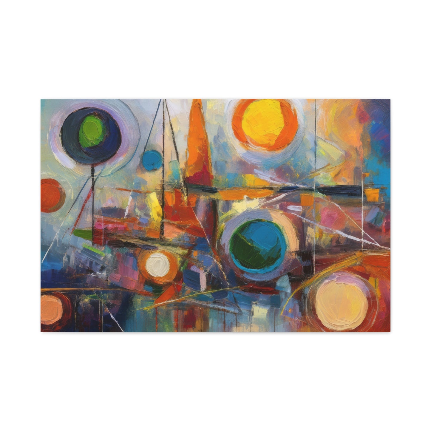 Abstract Oil Painting Print Canvas 24x16, 30x20, 36x24, 48x32, 60x40 Bright Latex Inks, Pine-Wood Inner Frame ABH-74