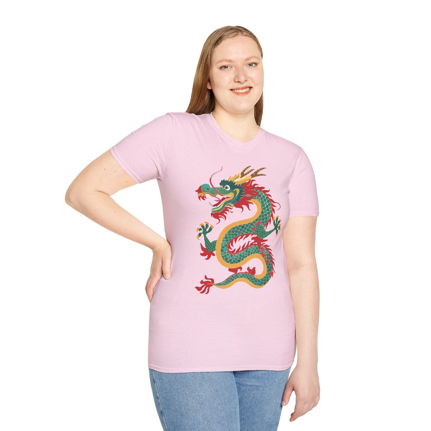 Dragon Graphic Unisex Cotton Softstyle Art Design Tee With Animals 3